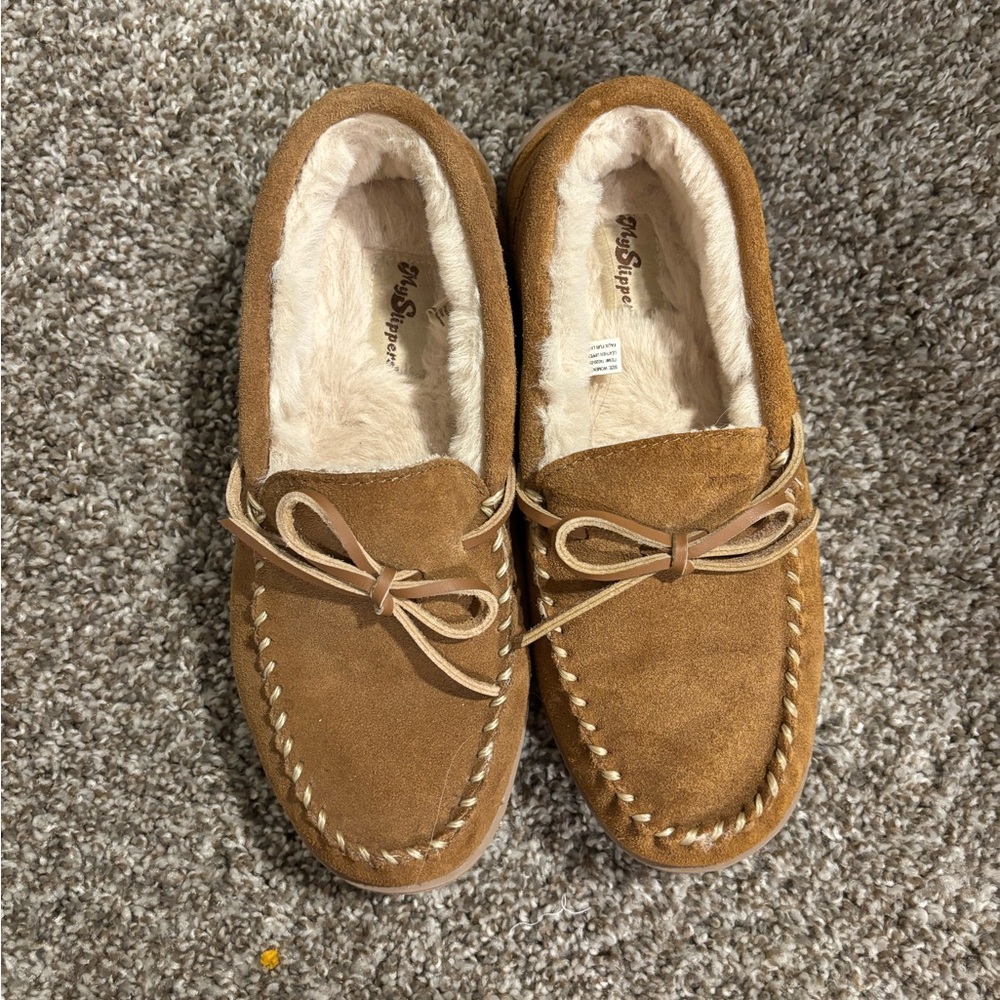 Women's Tan Suede Moccasins